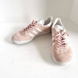 adidas Pink and White GAZELLE Athletic Shoes like new
